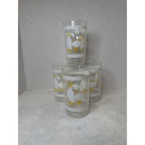 Vintage 80/90's Tully Plastic 12oz Country Goose Duck Cups Set of 4 White Yellow